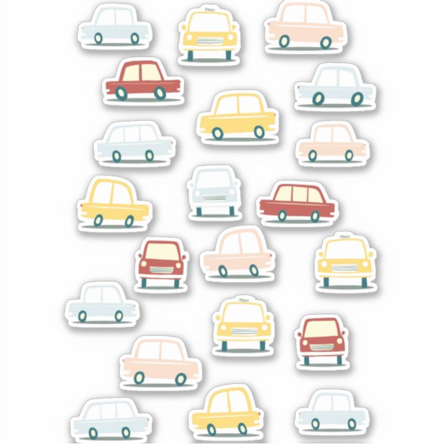 Sticker Voiture à moteur rétro vintage (Devant)