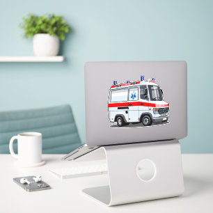 Sticker Voiture Ambulance Carton