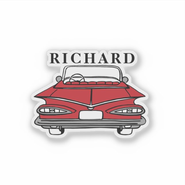 Sticker Voiture classique 1959 Chevy Impala personnalisée (Devant)