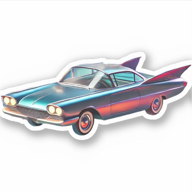 Sticker Voiture de concept atomique du milieu du siècle (Devant)