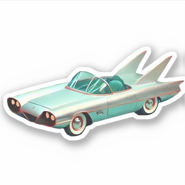 Sticker Voiture de concept atomique du milieu du siècle (Devant)