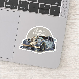 Sticker Voiture de course retro sci-fi personnalisée