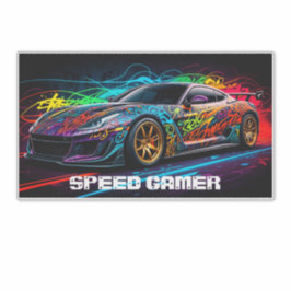 Sticker Voiture de course sur fond de graffiti pour gamer