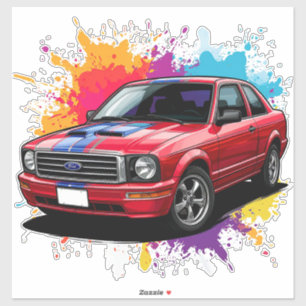 Sticker Voiture de muscle rouge vibrant