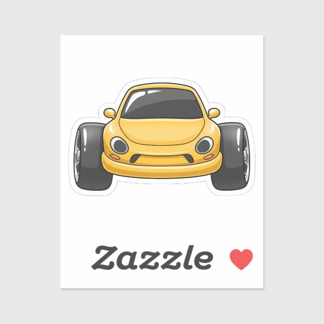 Sticker Voiture dessin animé jaune Toon (Feuille)