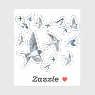 Sticker Vols d'hirondelles en vol 