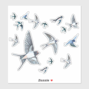 Sticker Vols d'hirondelles en vol
