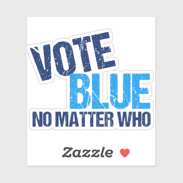 Sticker Vote Bleu Peu Importe Qui Parti Démocratique (Feuille)