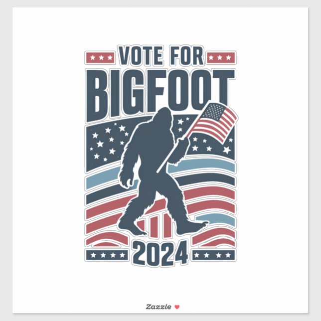 Sticker Vote Pour L'Élection Sasquatch De Bigfoot 2024 (Feuille)