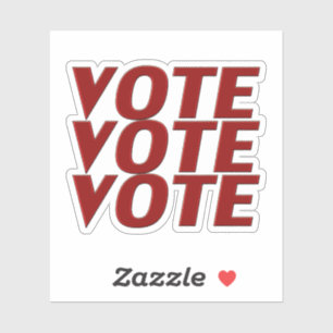 Sticker Vote vote typographie rouge moderne