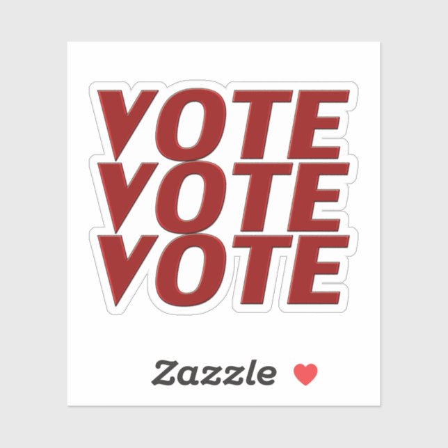 Sticker Vote vote typographie rouge moderne (Feuille)