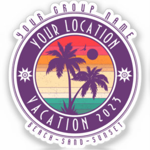Sticker Votre emplacement Vacances Nom de groupe personnal