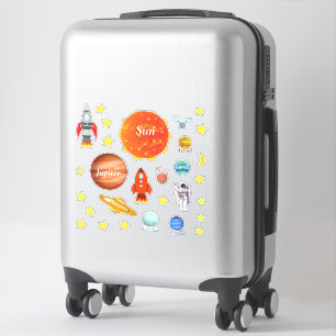 Sticker Votre enfant Nom Planètes Espaces Système solaire