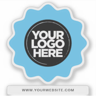 Sticker Votre logo Bordure bleu clair Découper