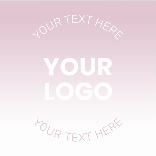 Sticker Votre logo | Moderne Dusty Rose & Blanc Ombre (Devant)