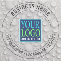 Votre logo, nom d'entreprise, adresse, gouttes d'e