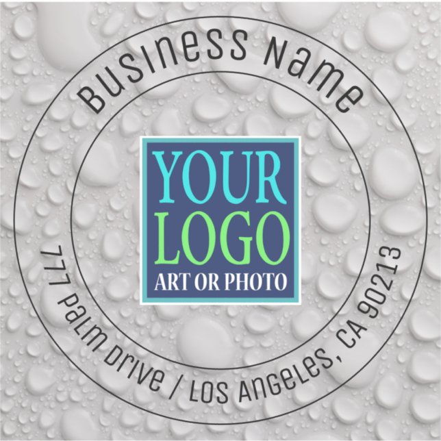 Sticker Votre logo, nom d'entreprise, adresse, gouttes d'e (Devant)