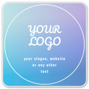 Sticker Votre Logo & Slogan ou autre texte   Bleu et pourp