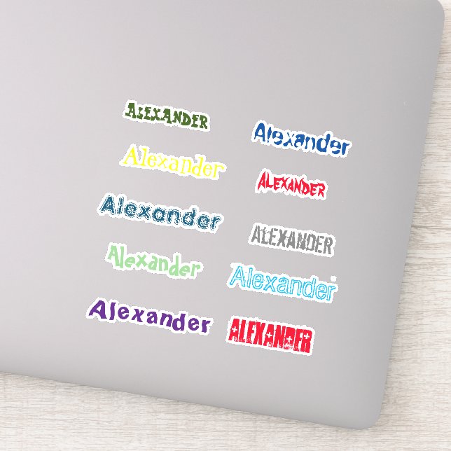 Sticker VOTRE NOM feuille personnalisable de 10 décalcoman (Détail)