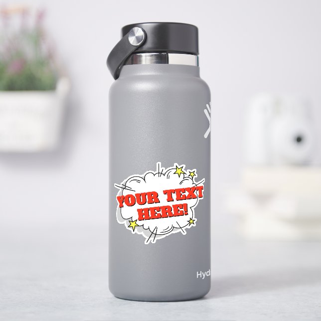 Sticker Votre nom Texte sur Cloud Burst Pop Art 4" Vinyl (HydroFlask)