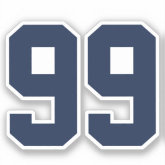 Sticker Votre numéro de maillot bleu marine personnalisé