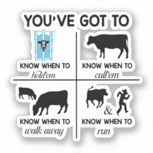 Sticker Vous devez savoir quand faire drôle Ranch Vaches d