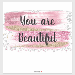 Sticker Vous êtes belle Parties scintillant rose