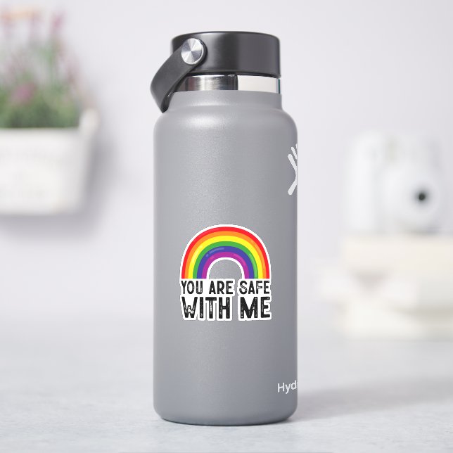 Sticker Vous Êtes En Sécurité Avec Moi Le Mois De La Fiert (HydroFlask)