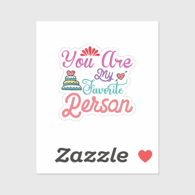 Sticker Vous êtes ma personne préférée Valentine (Feuille)