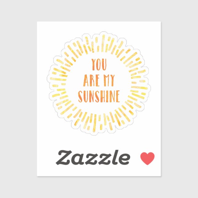 Sticker Vous êtes mon soleil brillant Aquarelle (Feuille)