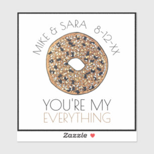 Sticker Vous êtes My Everything Bagel Foodie Wedding Favor