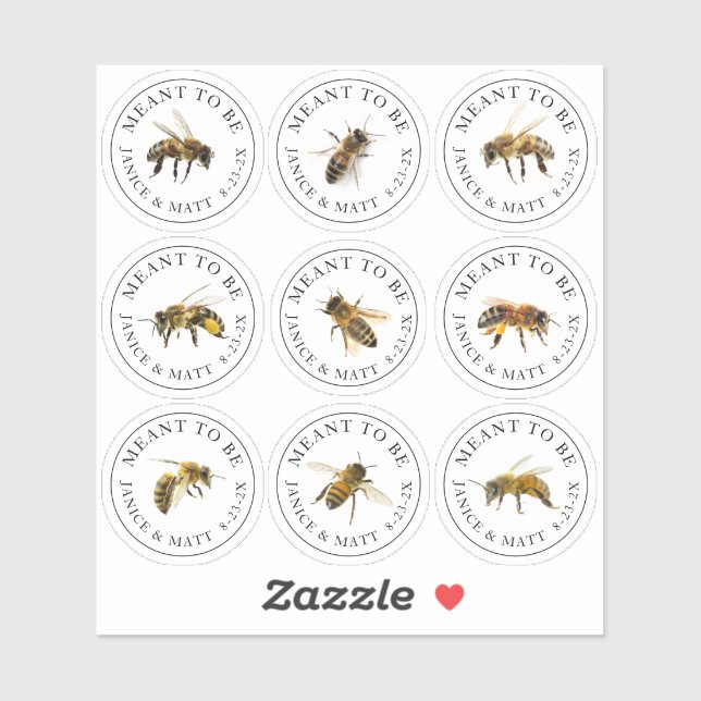 Sticker Vous voulez être Mini Miel Jar Bee Mariage Étiquet (Feuille)
