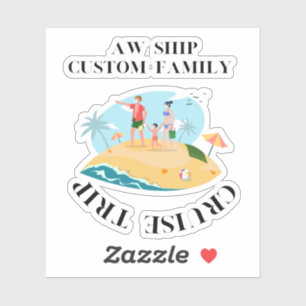 Sticker Voyage de croisière sur mesure en famille