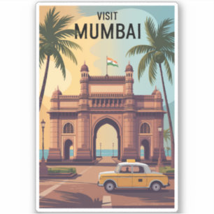 Sticker Voyage d'illustrations à Mumbai India Gateway of I