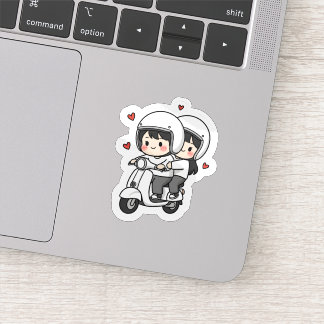 Sticker Voyage en scooter pour un couple mignon | Amour de