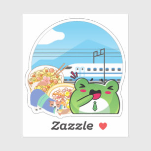 Sticker Voyage en Shinkansen : Grenouille salaryman et rep