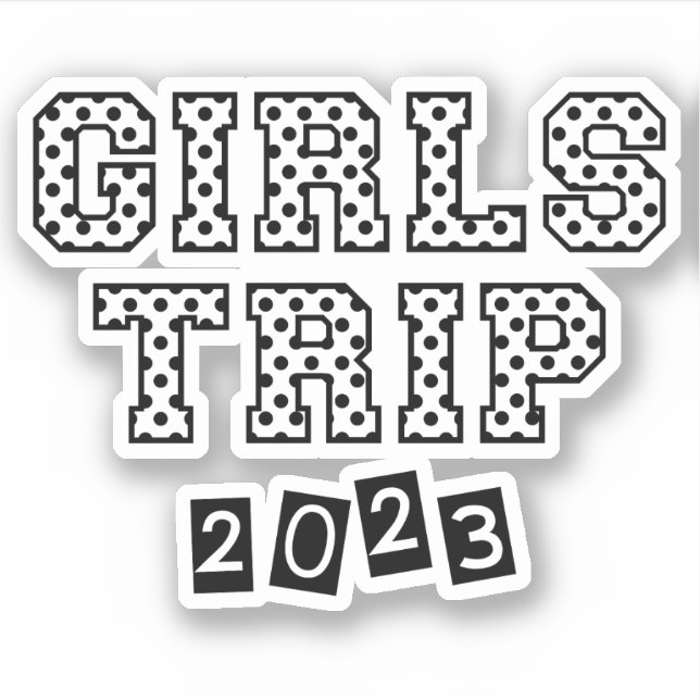 Sticker Voyage Filles 2023 Filles Week-end Vacances (Devant)