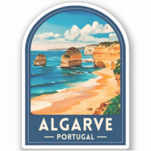Sticker Voyage Rétro Algarve Portugal Bord de Mer