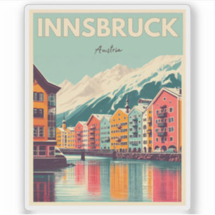 Sticker Voyage rétro Innsbruck Tyrol - Cadeaux des Alpes a