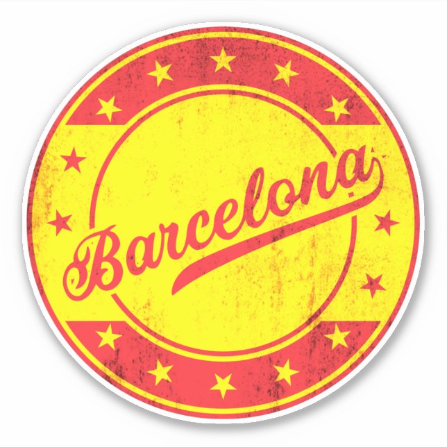Sticker Voyageur mondial - Barcelone, Espagne (Devant)