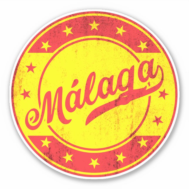 Sticker Voyageur mondial - Malaga, Espagne (Devant)