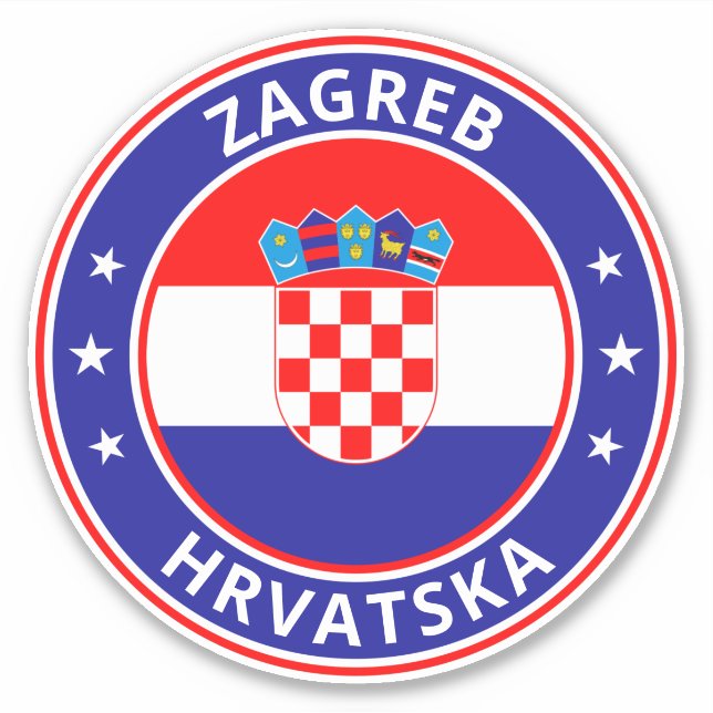 Sticker Voyageur mondial - Zagreb, Hrvatska | Croatie (Devant)