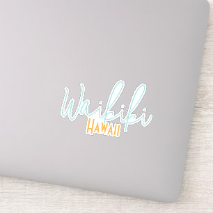 Sticker Waikiki, souvenir de voyage à Hawaii 
