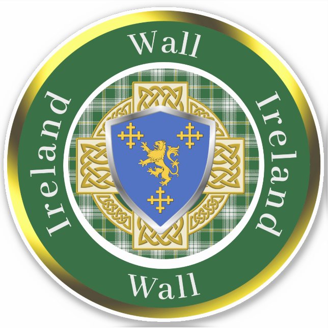 Sticker Wall Irish Shield/Celtic Cross Personalized (Devant)