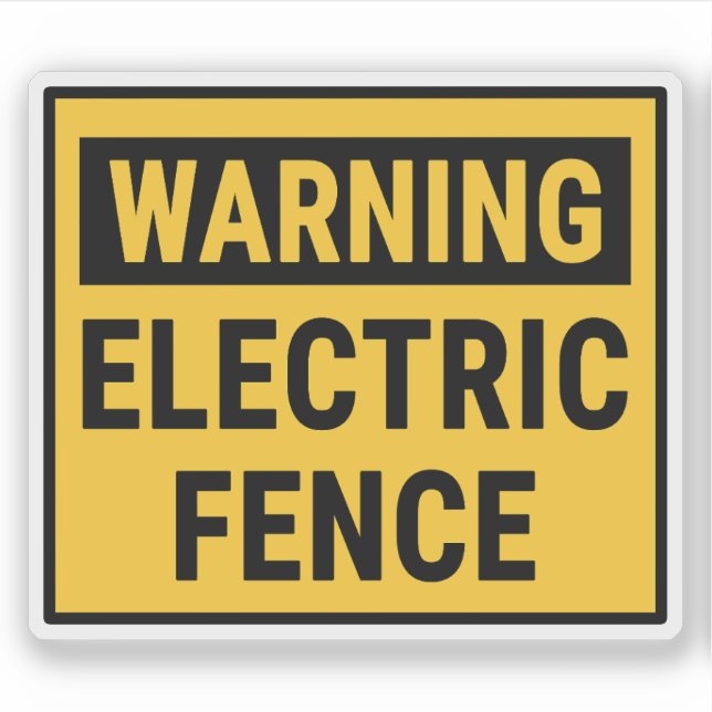 Sticker Warning Electric Fence (Devant)