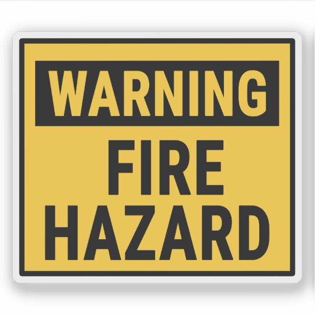 Sticker Warning Fire Hazard  (Devant)