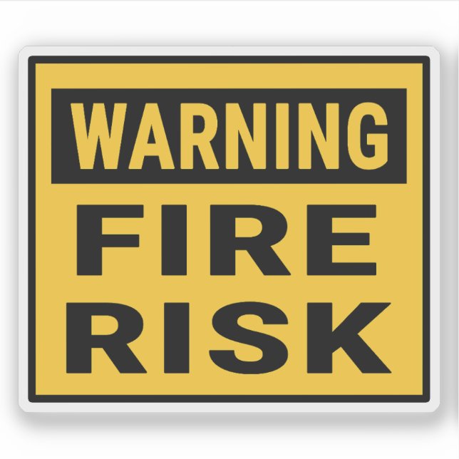 Sticker Warning Fire Risk (Devant)