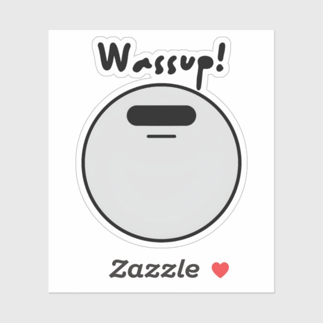 Sticker Wassup ! - Expression joueuse et joyeuse (Feuille)