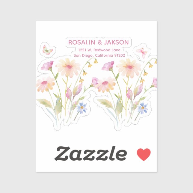 Sticker watercolor flower editable (Feuille)
