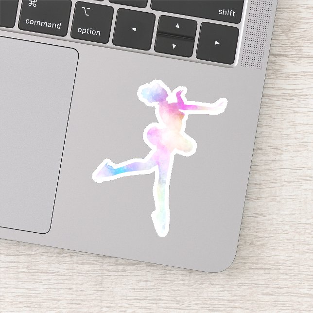 Sticker Watercolor Ice Skating Girl (Détail)